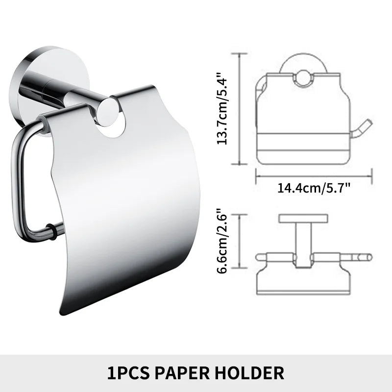 Bathroom Towel Rack Shelf Paper Holder Stainless Steel