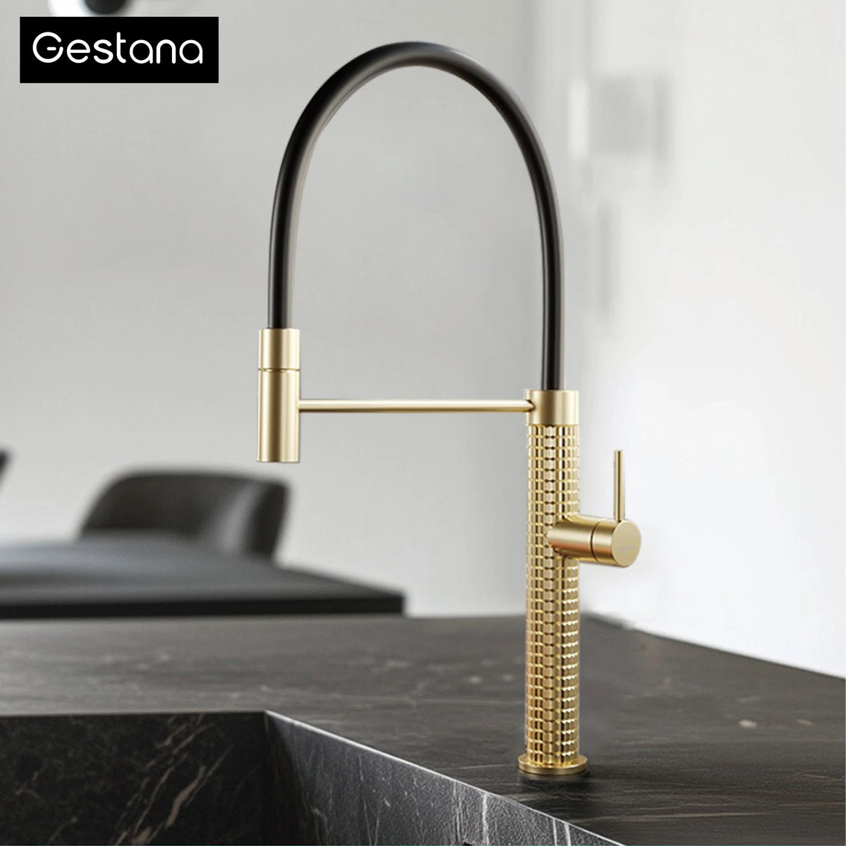Luxury Brass Brushed Gold Faucet Modern One Handle