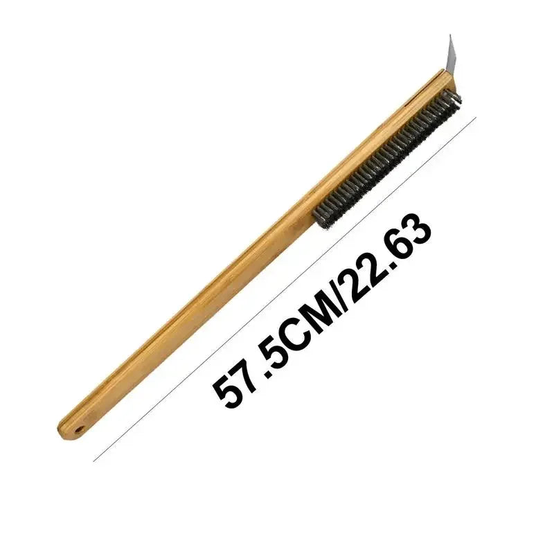 Long Handle Pizza Oven Brush Scraper Grill Cleaning