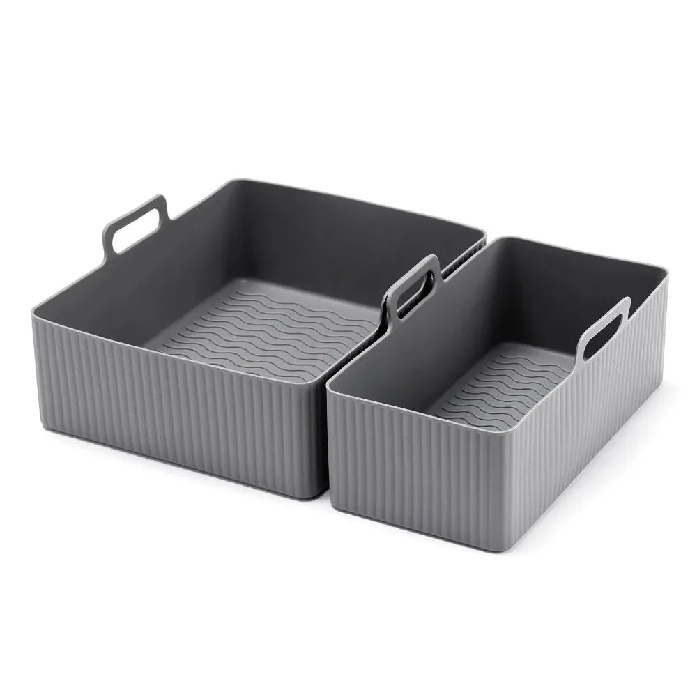 2pcs/Set Silicone Air Fryer Mat Airfryer Baking Pan