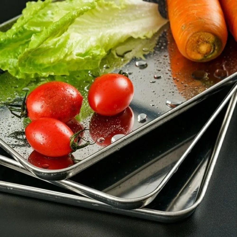 Food Grade Stainless Steel Tray Rust Resistant Rectangular