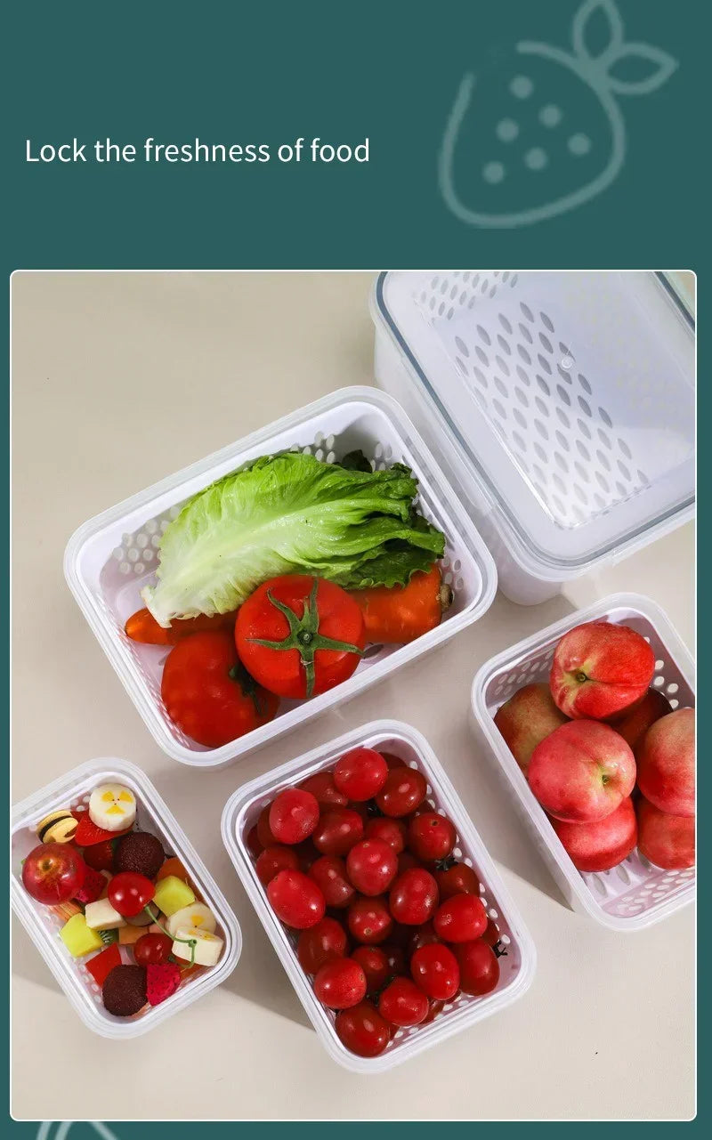 Refrigerator Preservation Storage Box Drain Basket Storage