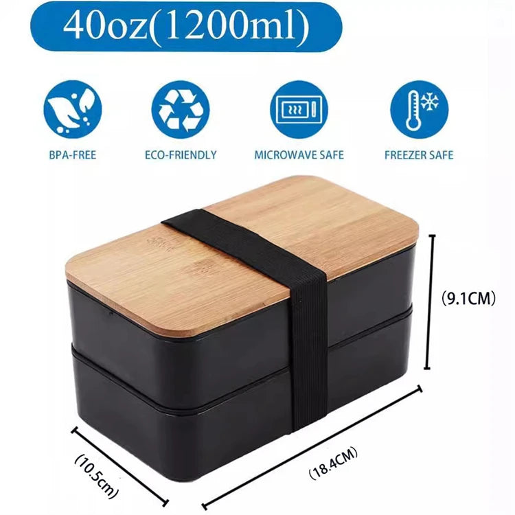 Stackable Bento Box Utensils 1200ml All-In-One Meal Prep