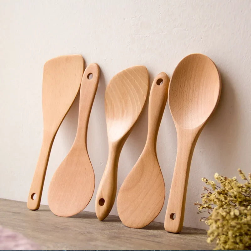 Types Wooden Rice Paddle Spoon High Quality Rice