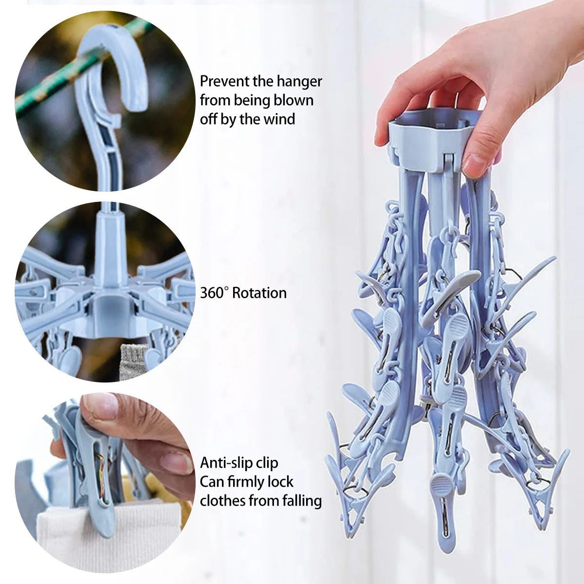 Sock Drying Rack Folding Laundry Clothes Hanger 24