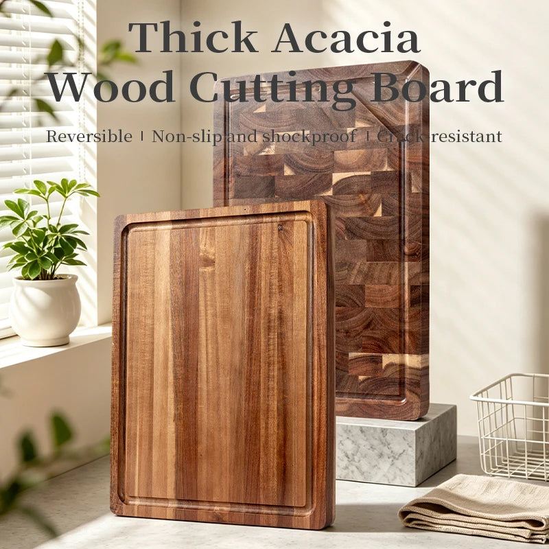 Thick Acacia Wood Cutting Board Double-Sided Using Wooden