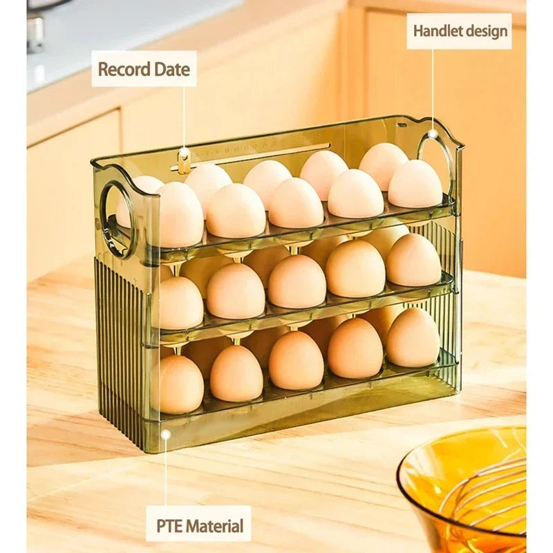 Refrigerator Side Door Multi-Layer Egg Tray Organizer Large
