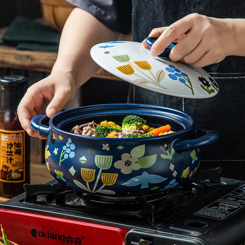 Korean Ceramic Casserole Creative Drum-Shaped Stew Pot Spodumene