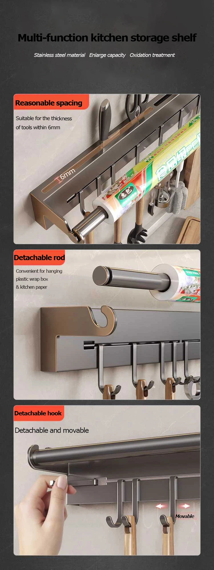 Stainless Steel Paper Towel Rack Wall Shelf Hook