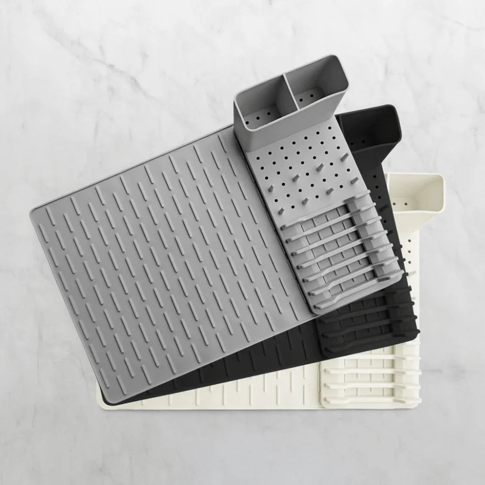 Durable Silicone Dish Drying Rack Heat-Resistant Drain Design
