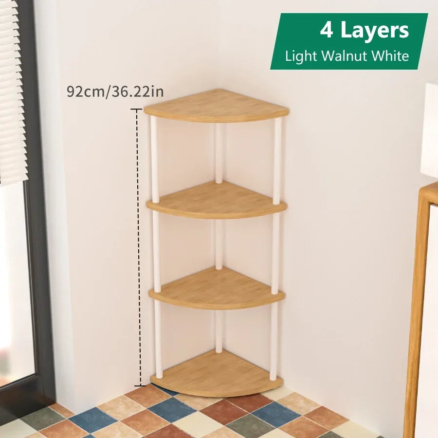 Multi-Layer Storage Rack Wall Corner Shelf Living