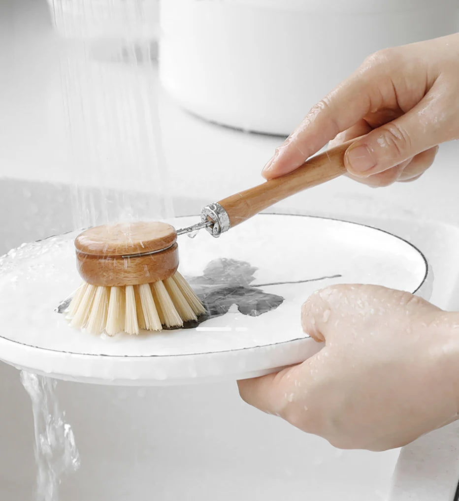 Bamboo Cleaning Brush Natural Dishes Pots Pans Sink