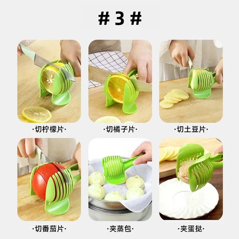 Round Slicing Clamp Handheld Lemon Slicer Fruit Cutter