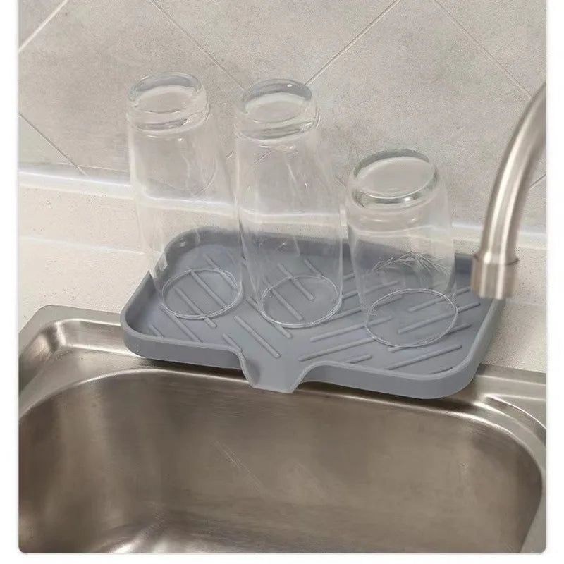 Sink Silicone Tray Drain Soap Sponge Storage Holder