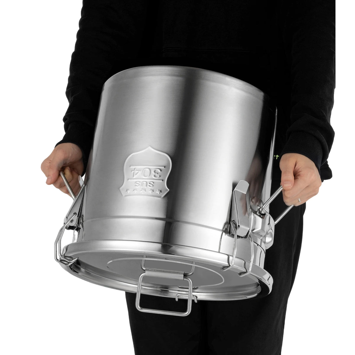 21/33l Stainless Steel Storage Bucket Lid & Handles