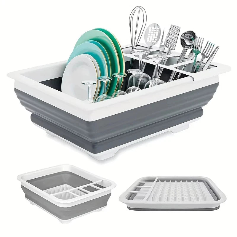 Collapsible Dish Drying Rack Utensil Holder Rv Camping