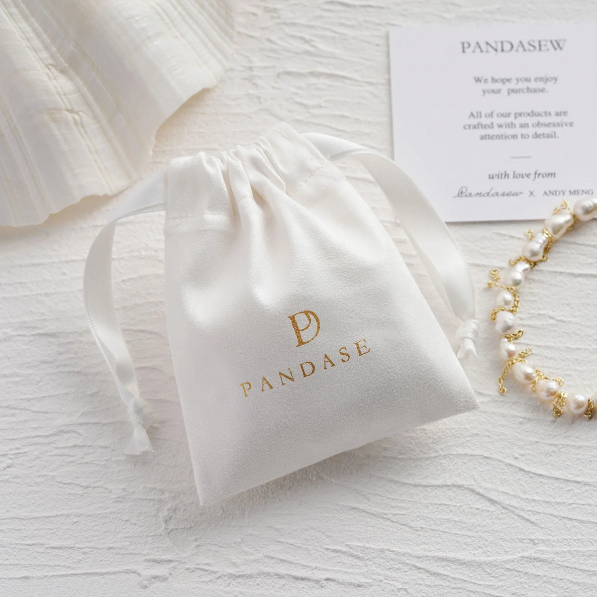 Luxury Suede Jewelry Storage Bag Ribbons Custom Logo