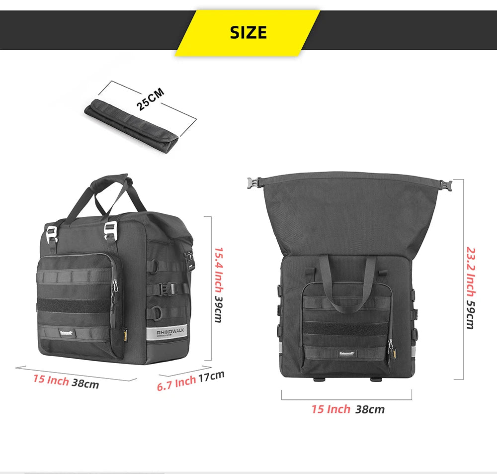 Rhinowalk Motorcycle Side Bag Quick Release 3d Cube