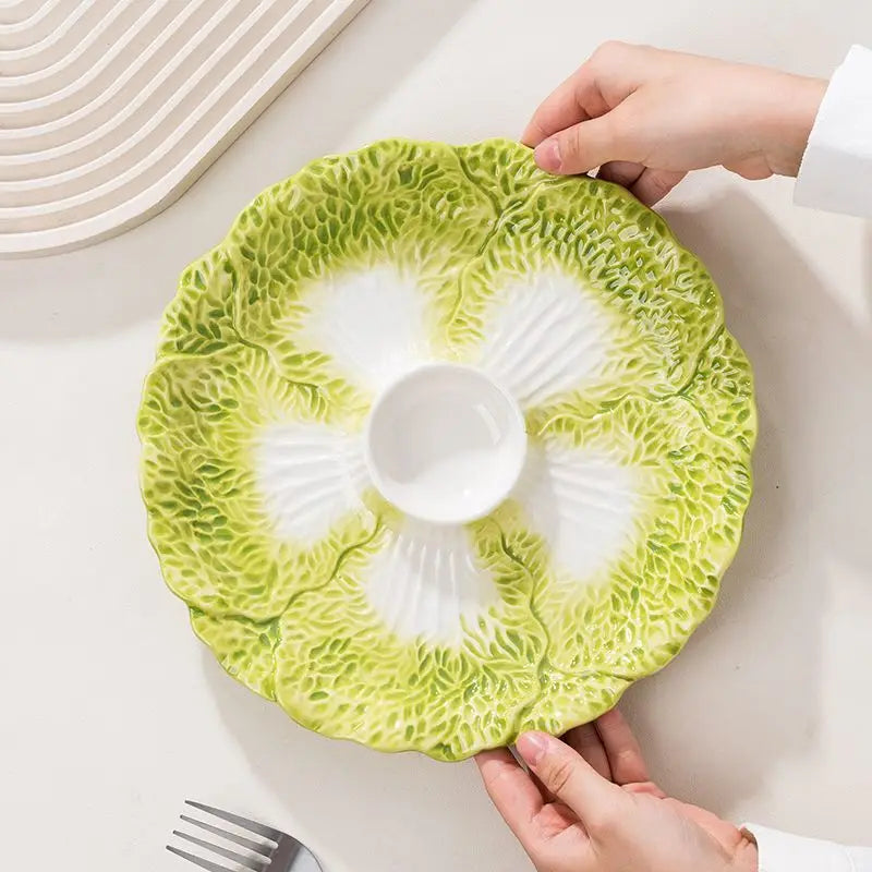 Dumpling Plate Vinegar Dish Ceramic Vegetable Plate Butterfly