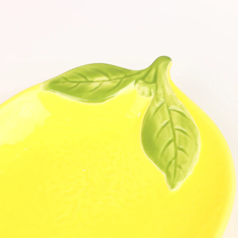 Creative Cartoon Lemon Shaped Ceramic Dish Salad Dish