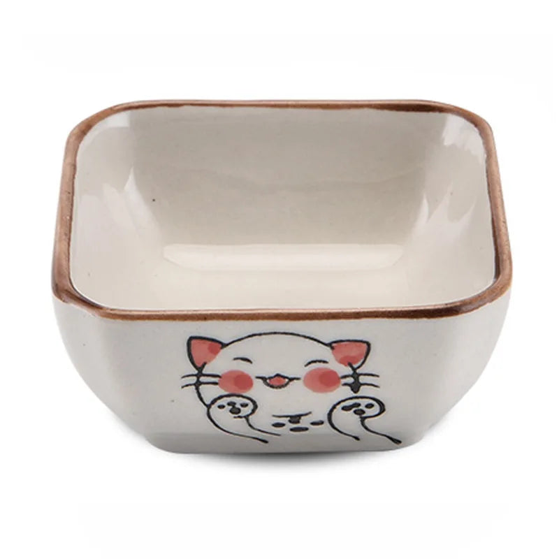 1pc Flavorful Japanese Ceramic Small Dish Square Dip