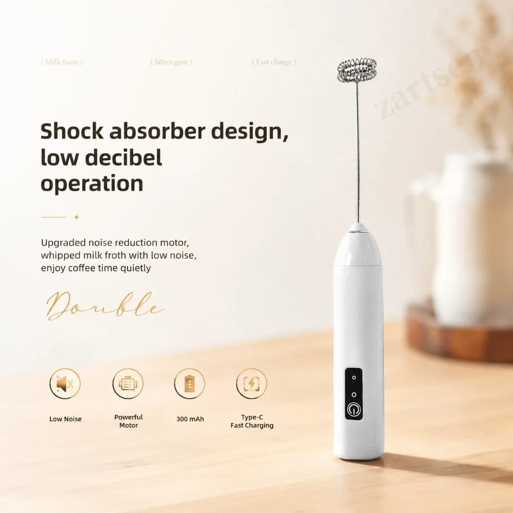 Electric Milk Frother Egg Beater Wireless Type-C Charging
