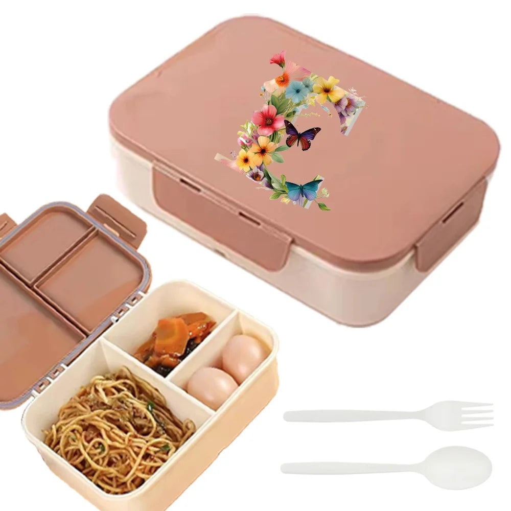 Flip Lid Compartment Lunch Box Food Organizer Case