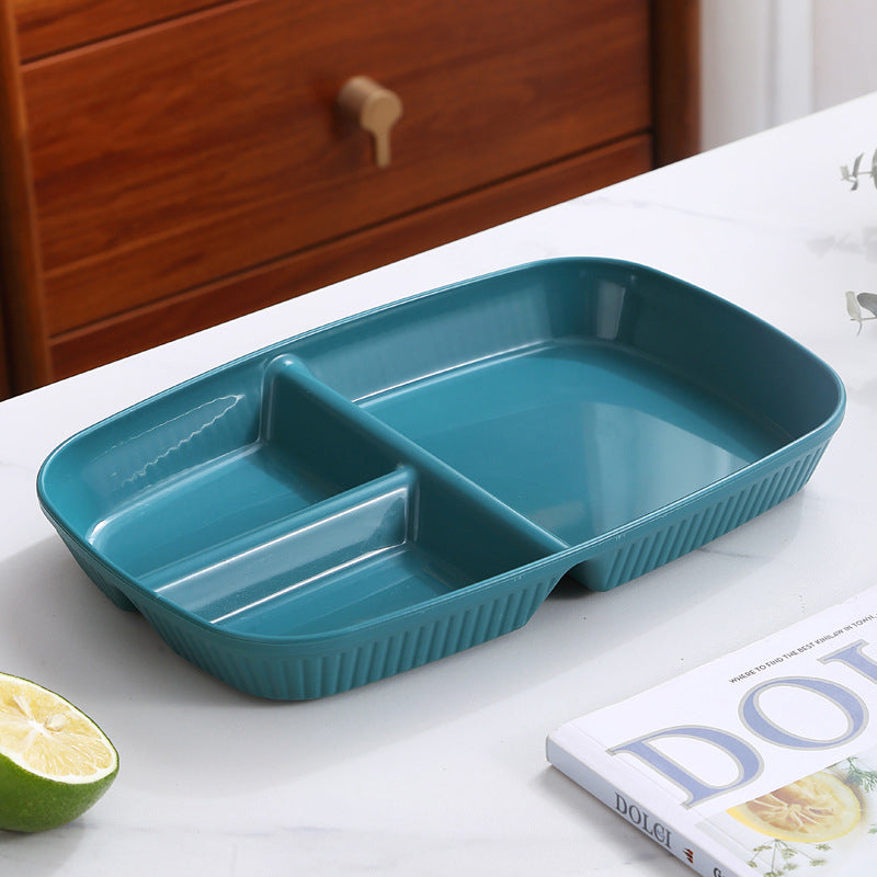 Divided Dish Diet Reusable Dinner Plate Dinnerware Portion