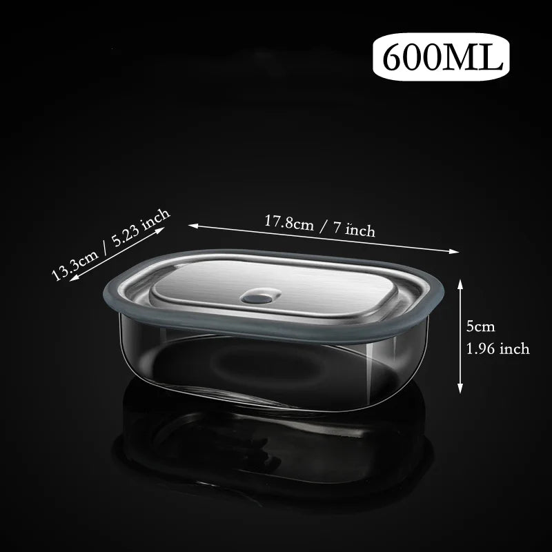 High Borosilicate Glass Rectangle Lunch Box Microwave Heating