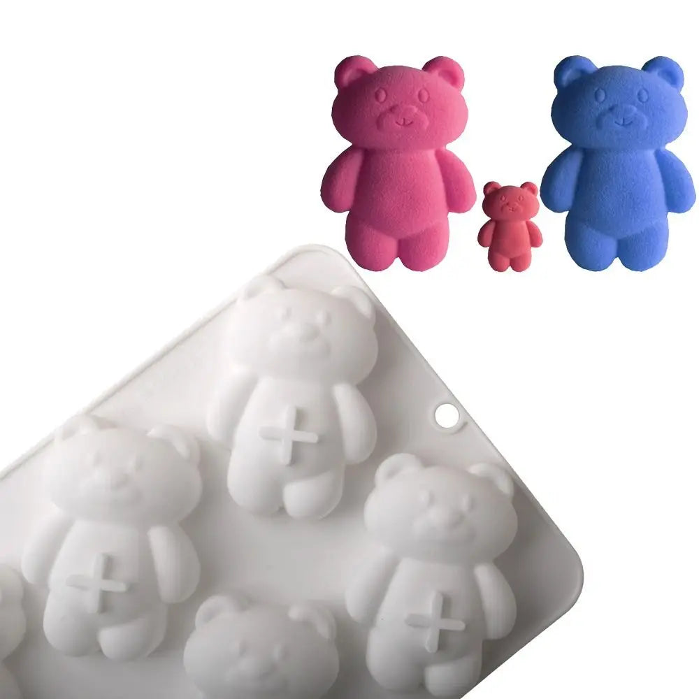 6/8/12 Cells Baking Cake Molds Little Bear Shape