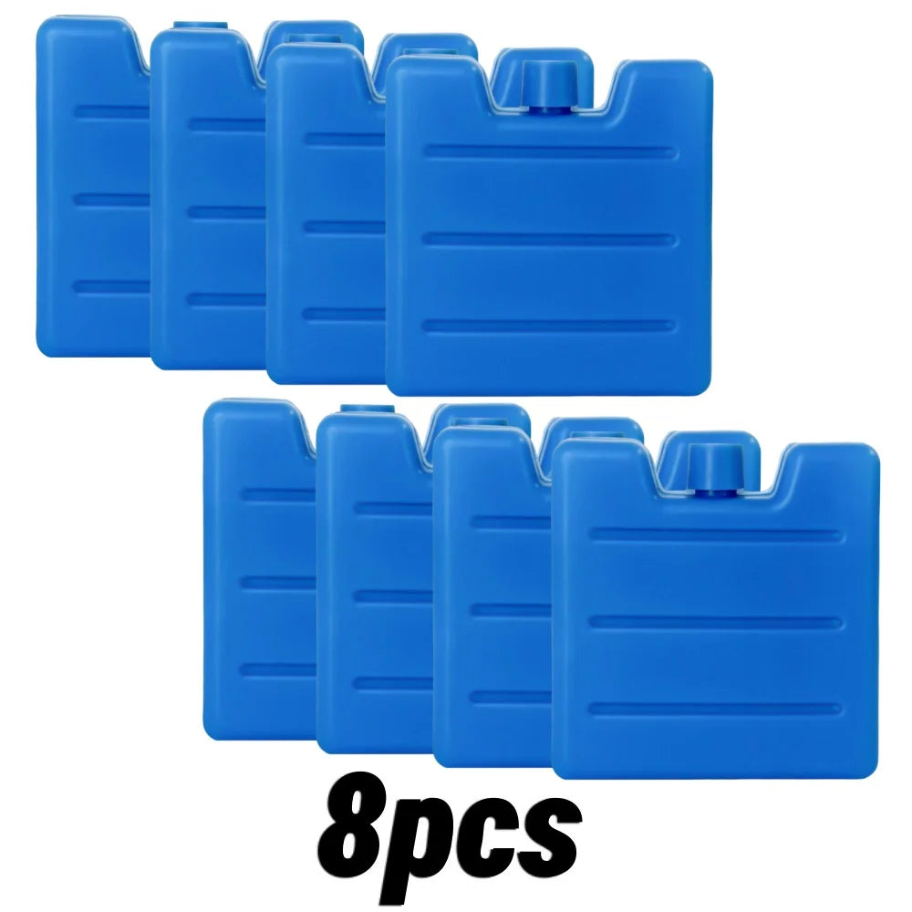 1/8pc Reusable Gel Ice Blocks Cooler Bag Stackable