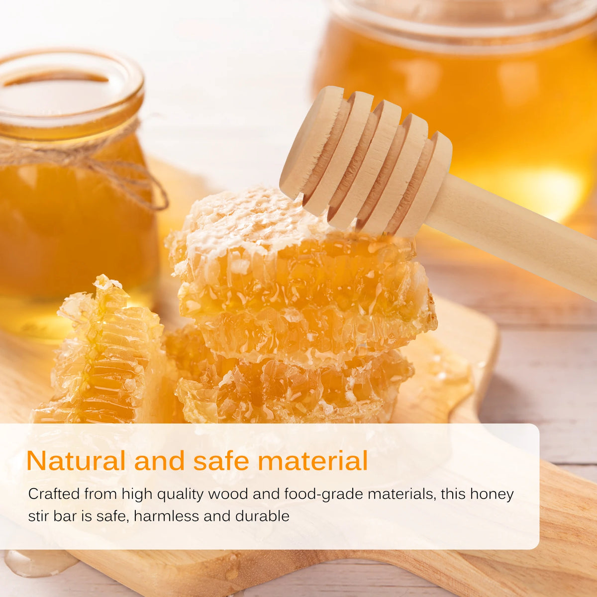 Honey Stir Bar Mixing Handle Jar Spoon Wooden