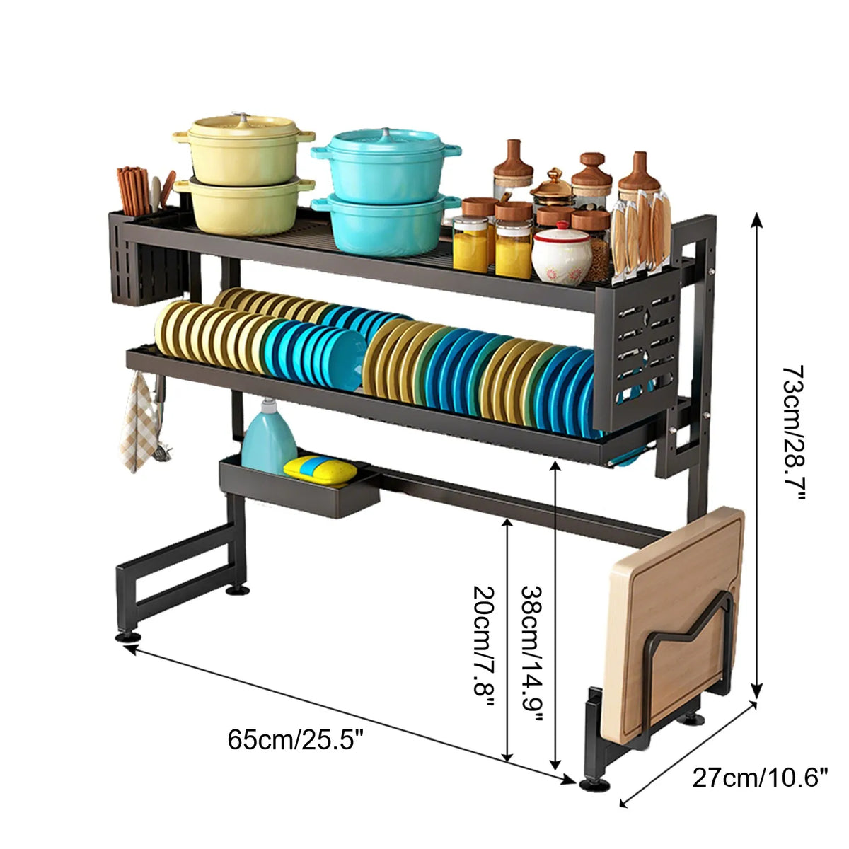 Over Sink Dish Drying Rack 2-Tier Dish Rack