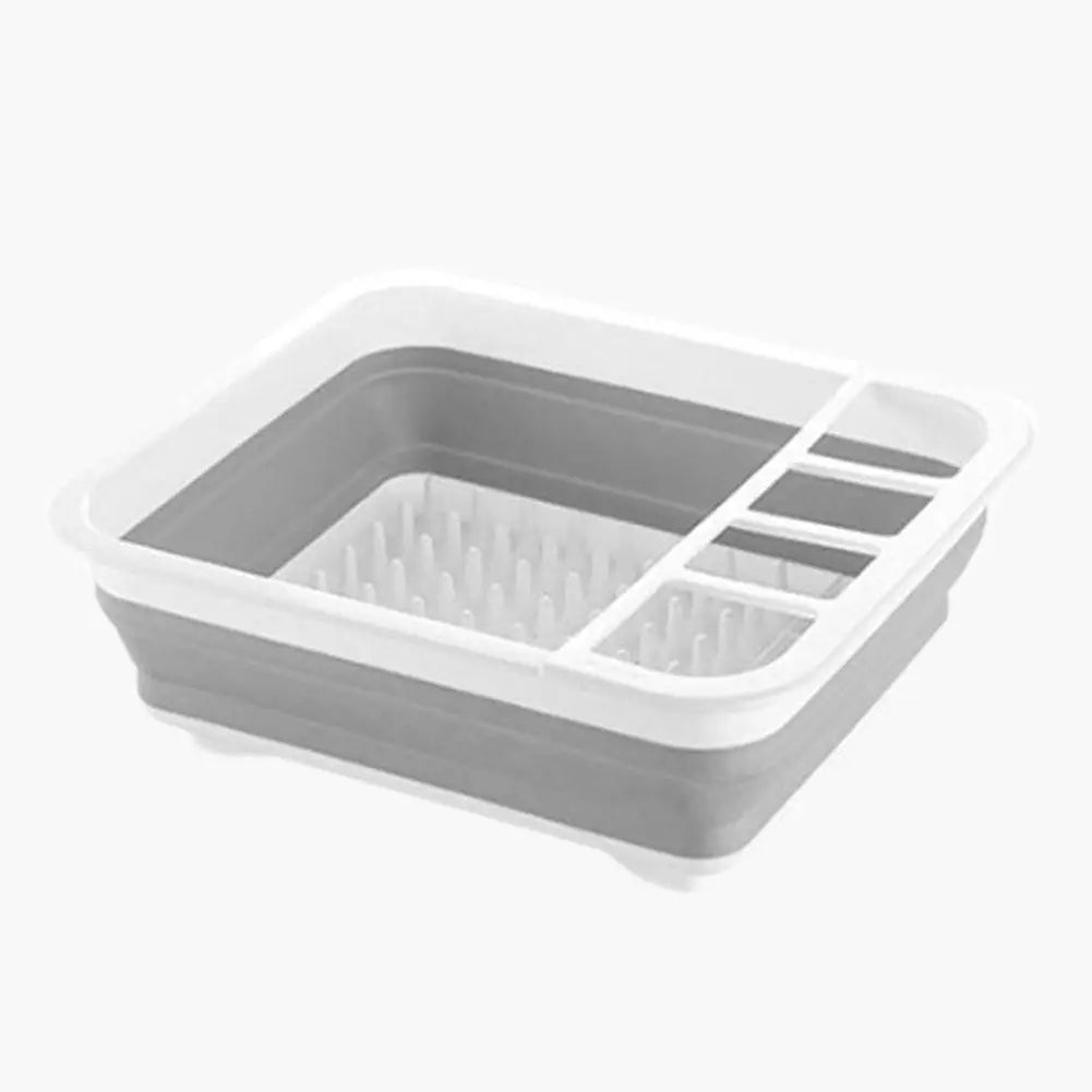 Foldable Silicone Dish Rack Sink Countertop Drainer Basket