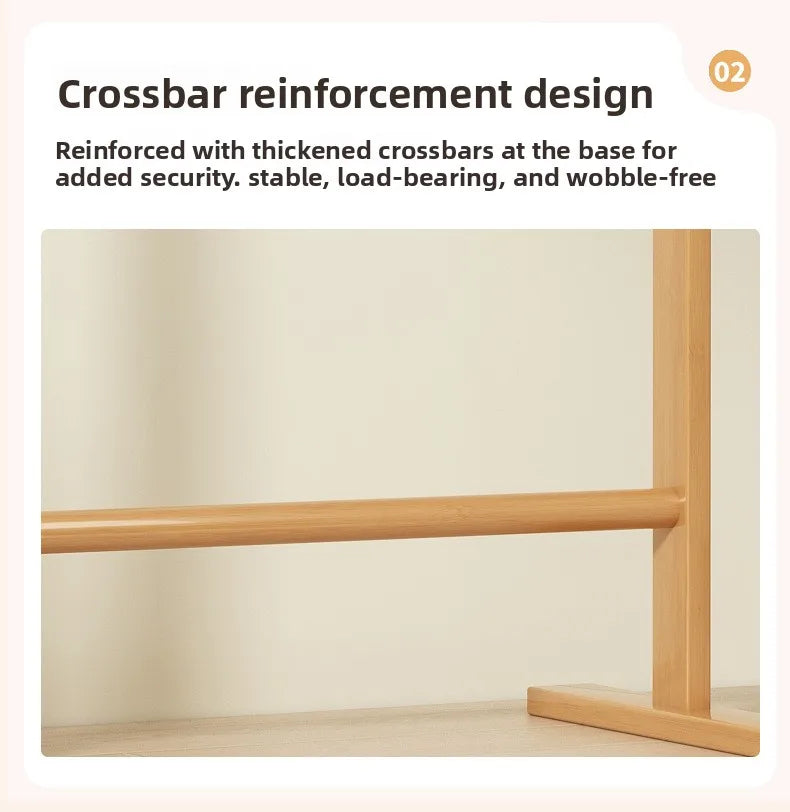 Small Bamboo Hat Rack Floor Hanging Clothes Rack
