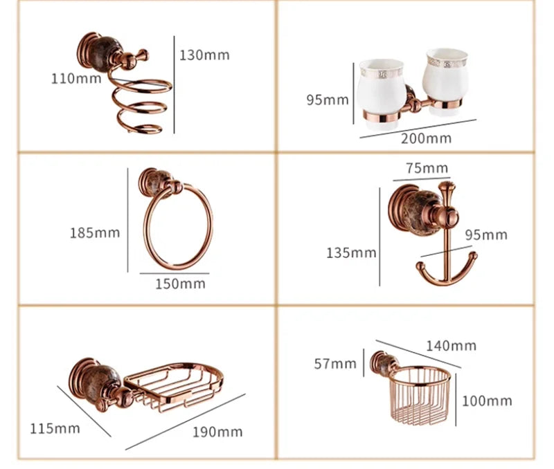 Bathroom Bath Shelf Rose Gold Paper Holder Towel