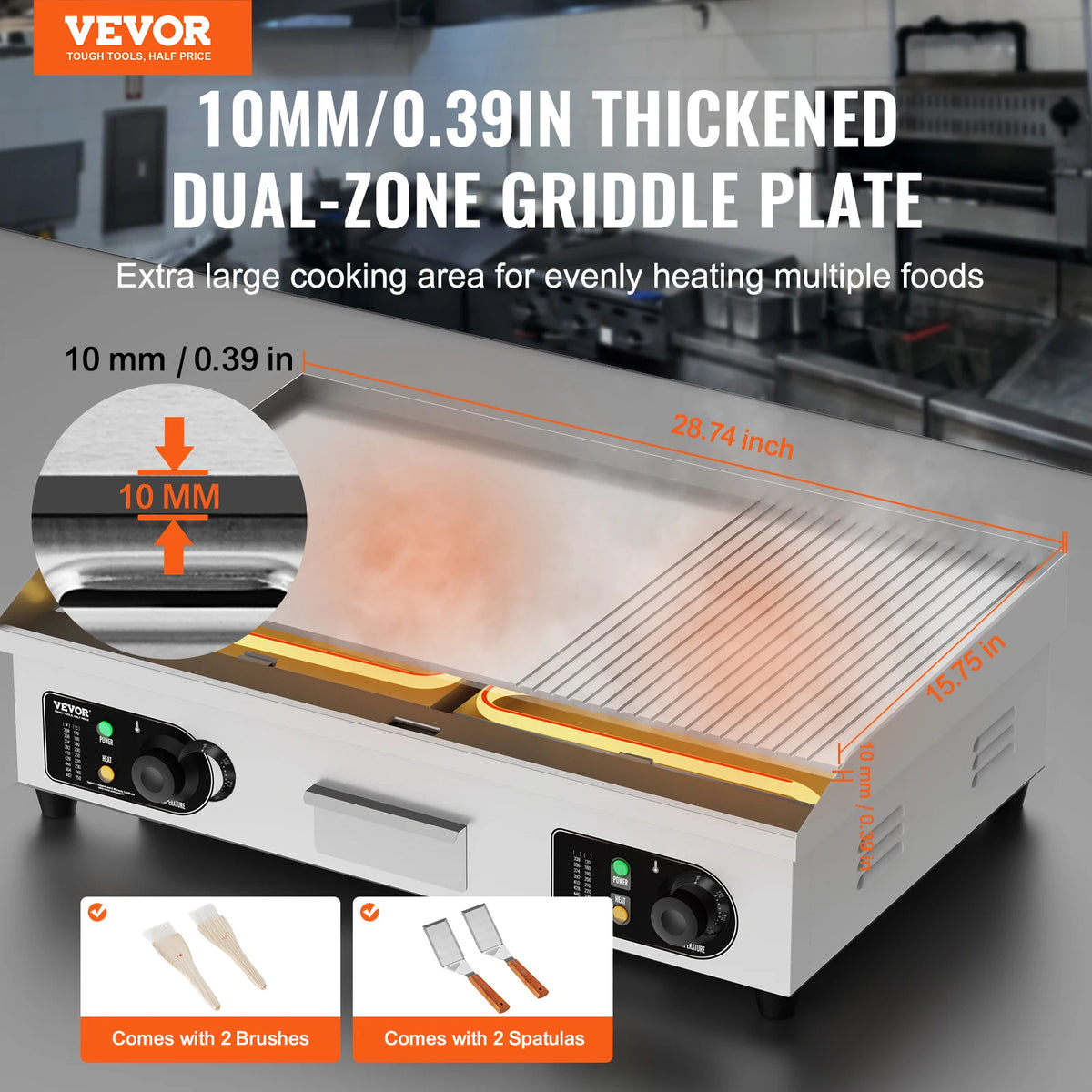 Succebuy 22/30 Inch Commercial Electric Griddle Countertop