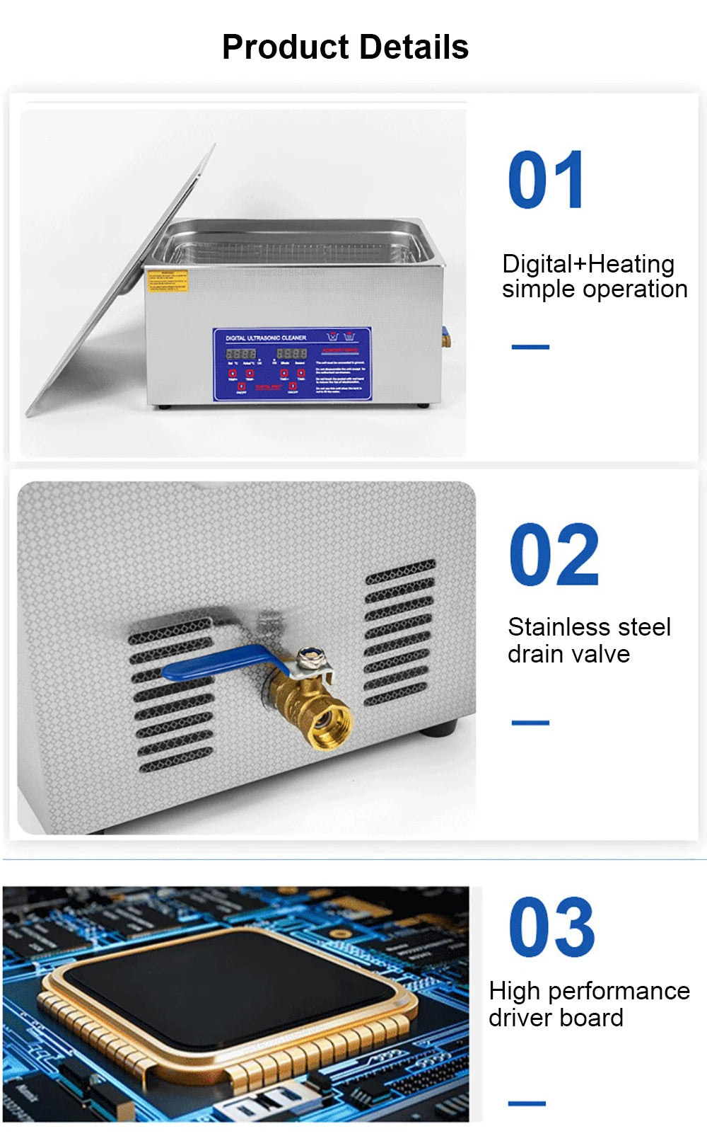 Ultrasonic Cleaner Heater Ultrasound Cleaning Machine Jewelry