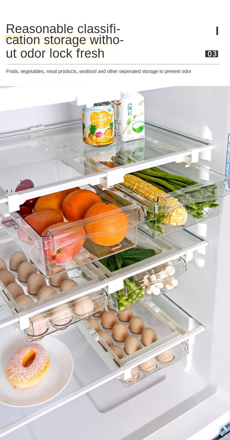 Fridge Organizer Fruit Egg Refrigerator Storage Rack Under-Shelf