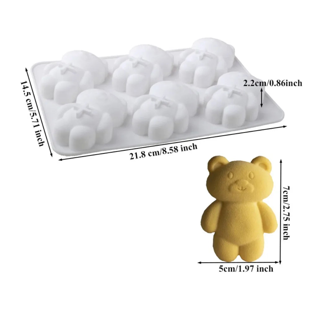 6/8/12 Cells Baking Cake Molds Little Bear Shape