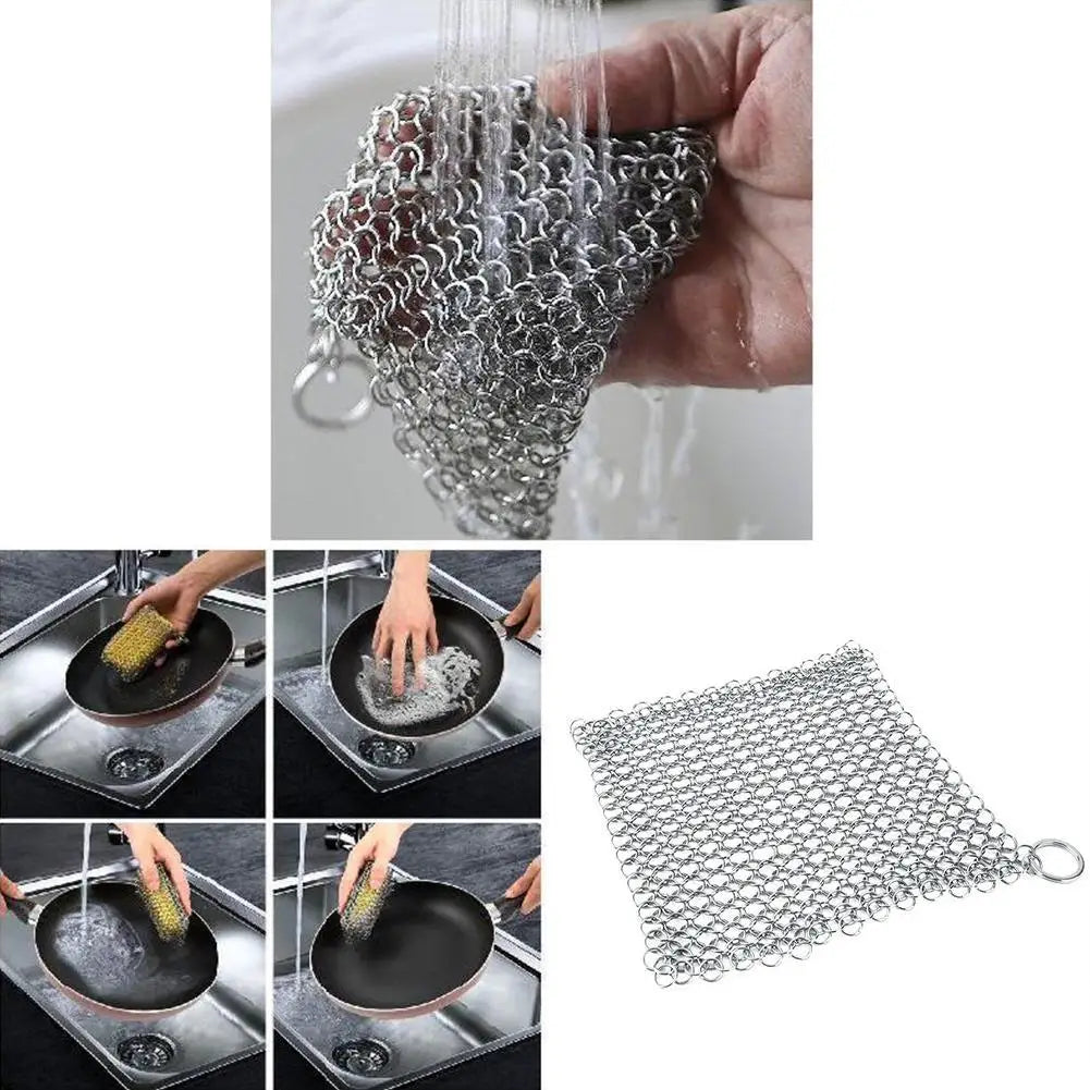 Cleaning Ring Stainless Steel Cleaner Chainmail Scrubber Brush