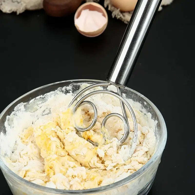 1pc Stainless Steel Dough Mixer Hanging Hole Whisk