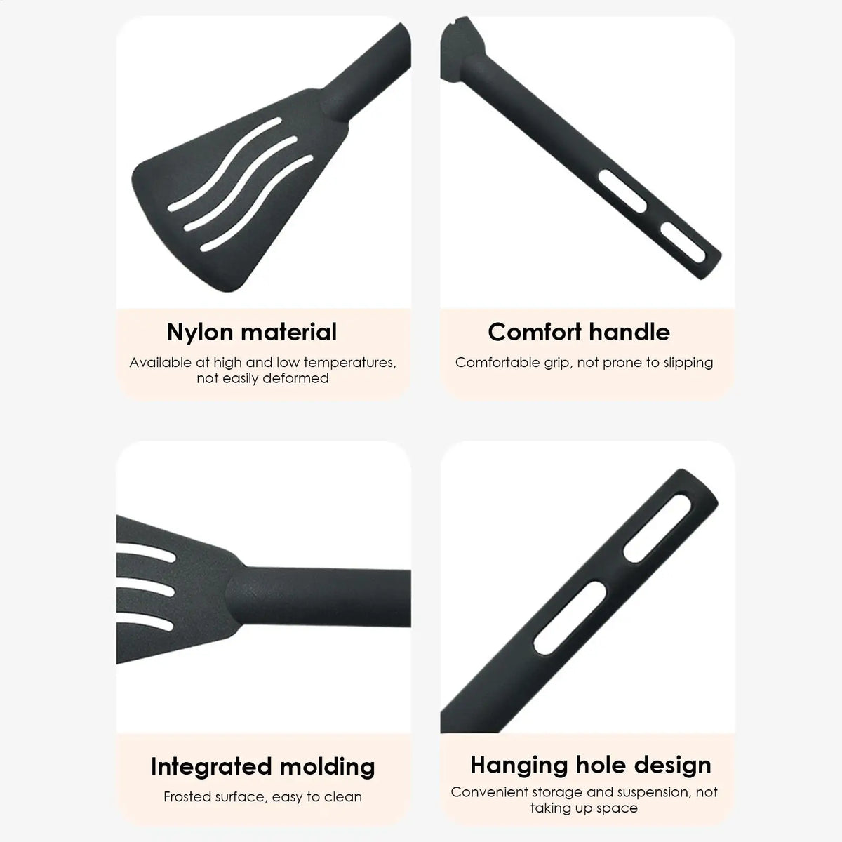 Nylon Cooking Sturdy Cutlery Kit Non-Stick Spatulas Comfortable