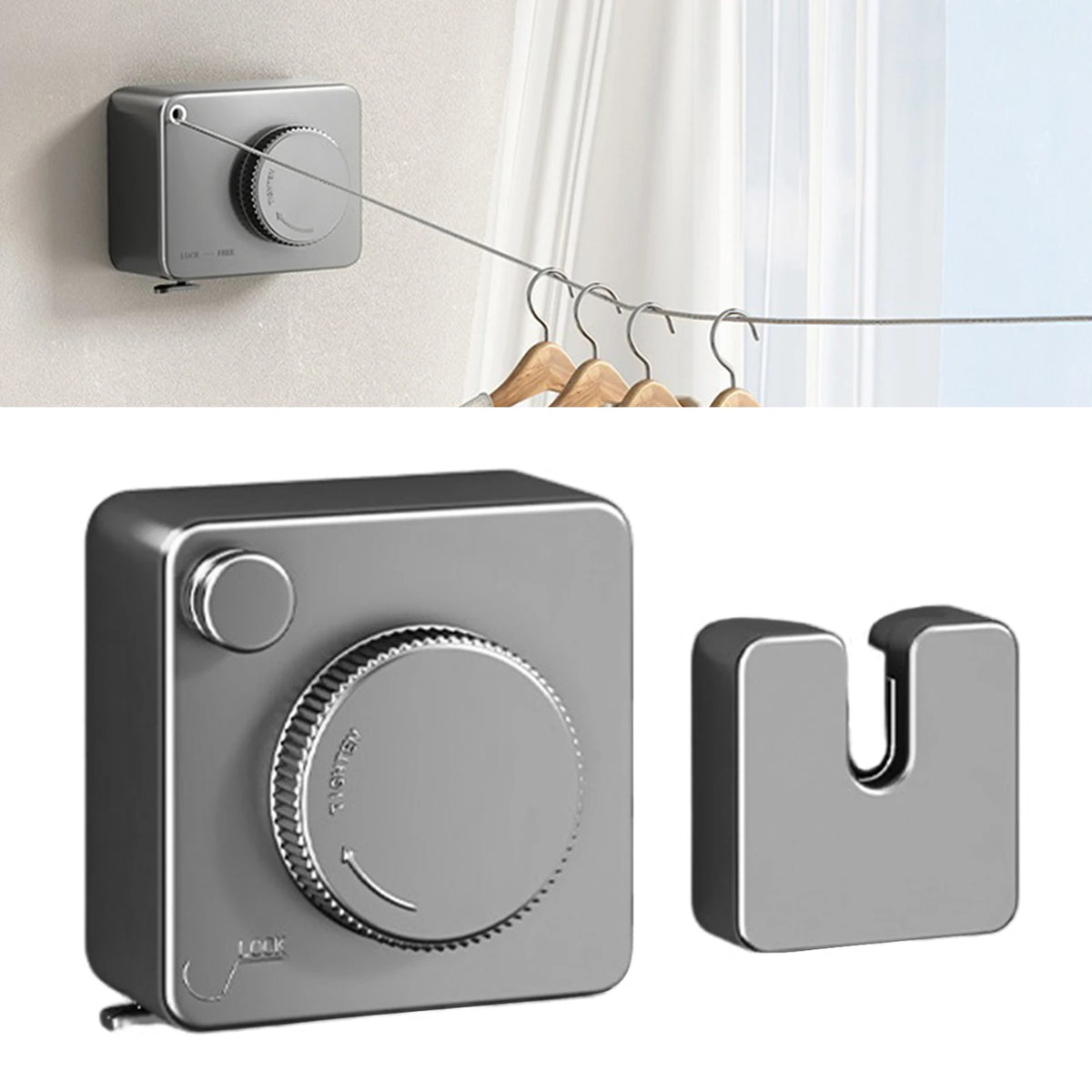 Invisible Clothesline Retractable Drying Rack Stainless Steel