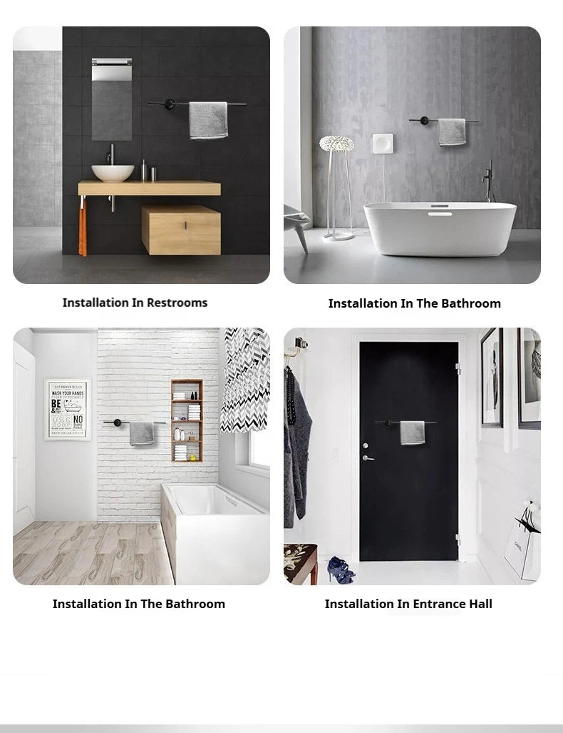 40/50/60/70/80cm Movable Towel Rack Bath Towel Holder Wall