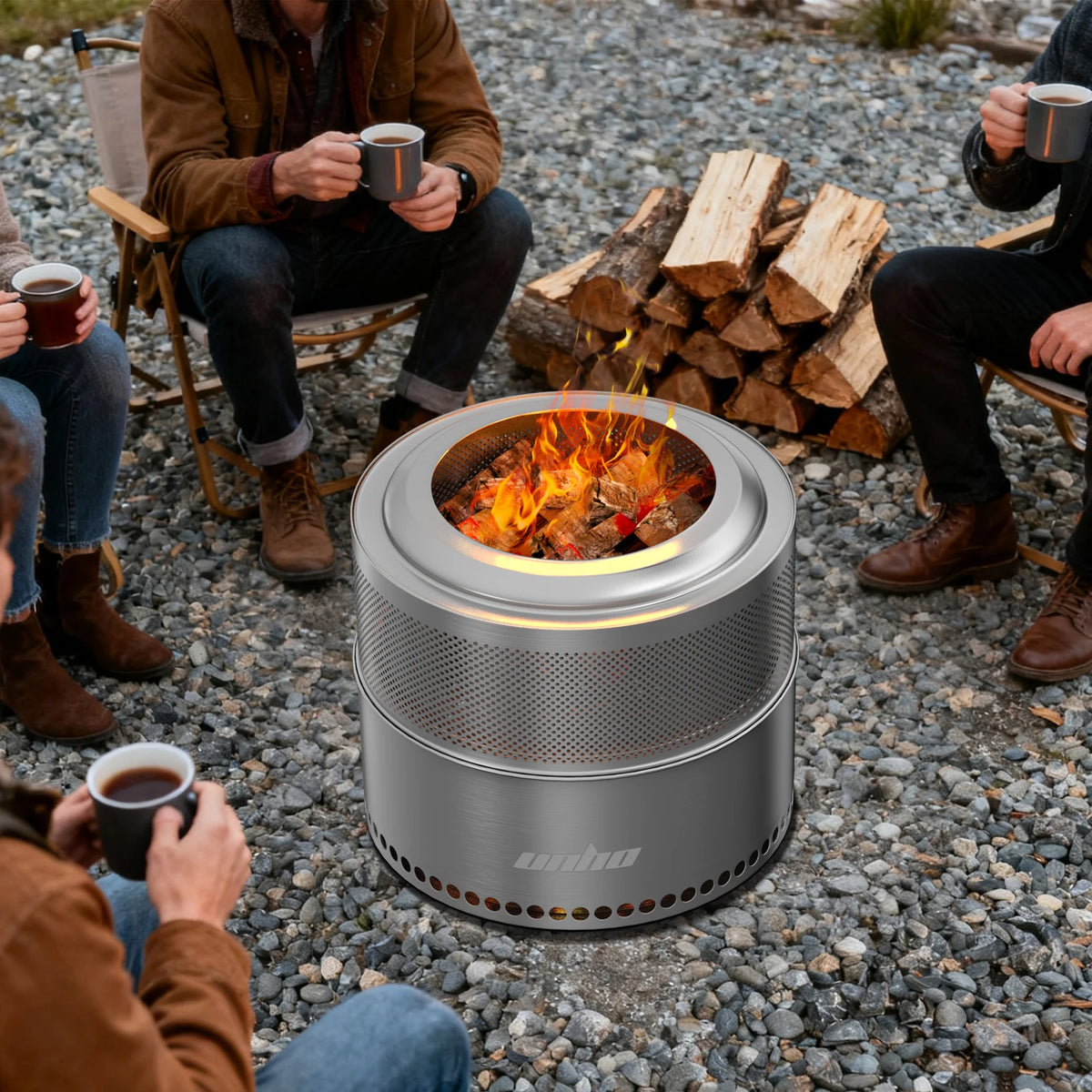 Wood Burning Firepit Large Stainless Steel Smokeless Fire