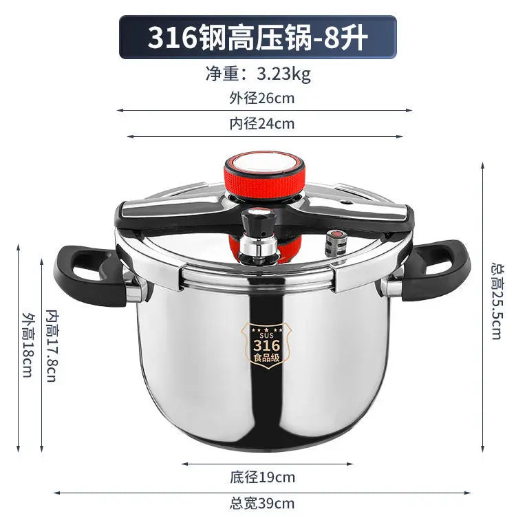 316 Stainless Steel Explosion-Proof Pressure Cooker Thickened