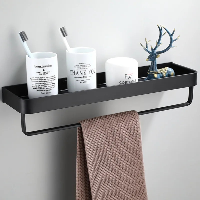 Bathroom Shelf Black Bathroom Shampoo Shower Storage Rack