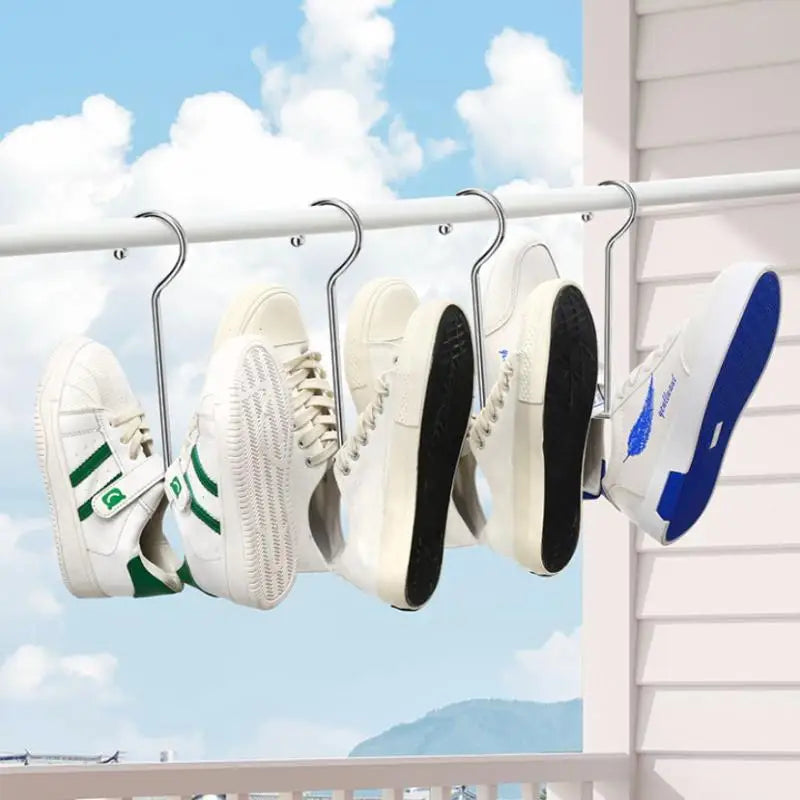 1/4pcs Stainless Steel U-Shaped Shoe Drying Rack Windproof