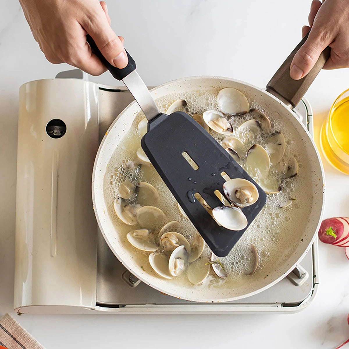 Fried Fish Steak Spatula Cooking Stainless Steel Silicone